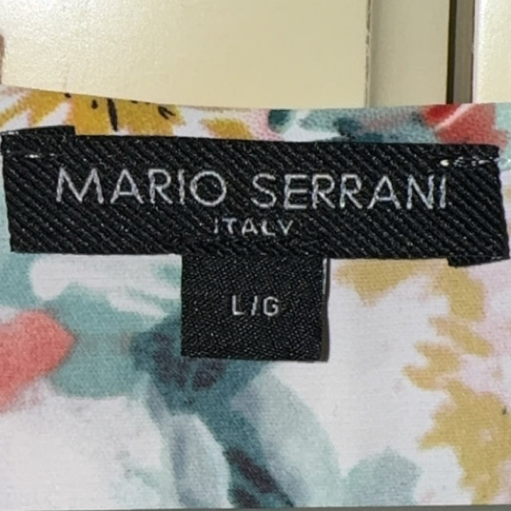 🌸 Mario Serrani Italy Floral Blouse | Size Large | V-Neck 3/4 Sleeve Top - Picture 5 of 5